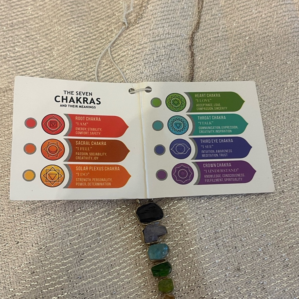Multi-Stone Sterling Silver Chakra Necklace - Picture 3 of 3